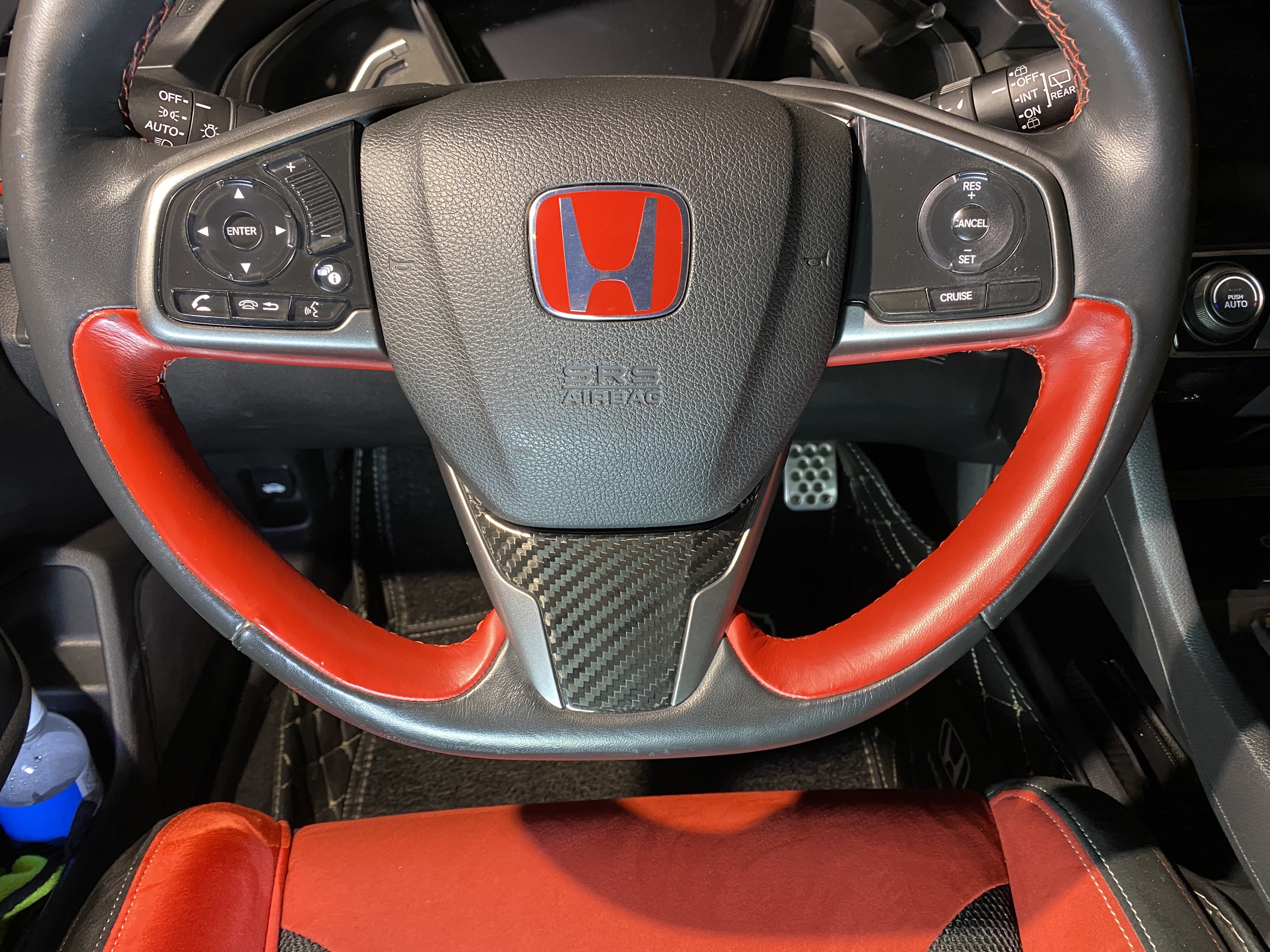 Image of CarbonWorks Stuurwiel inlay Carbon Honda Civic