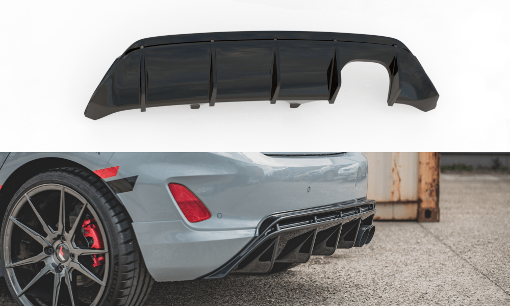 Image of Maxton Achter Diffuser V2 Glanzend Zwart ABS Plastic Ford Fiesta