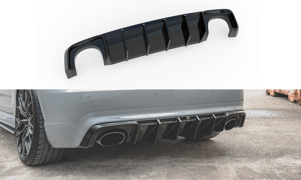 Image of Maxton Achter Diffuser Glanzend Zwart ABS Plastic Audi RS3