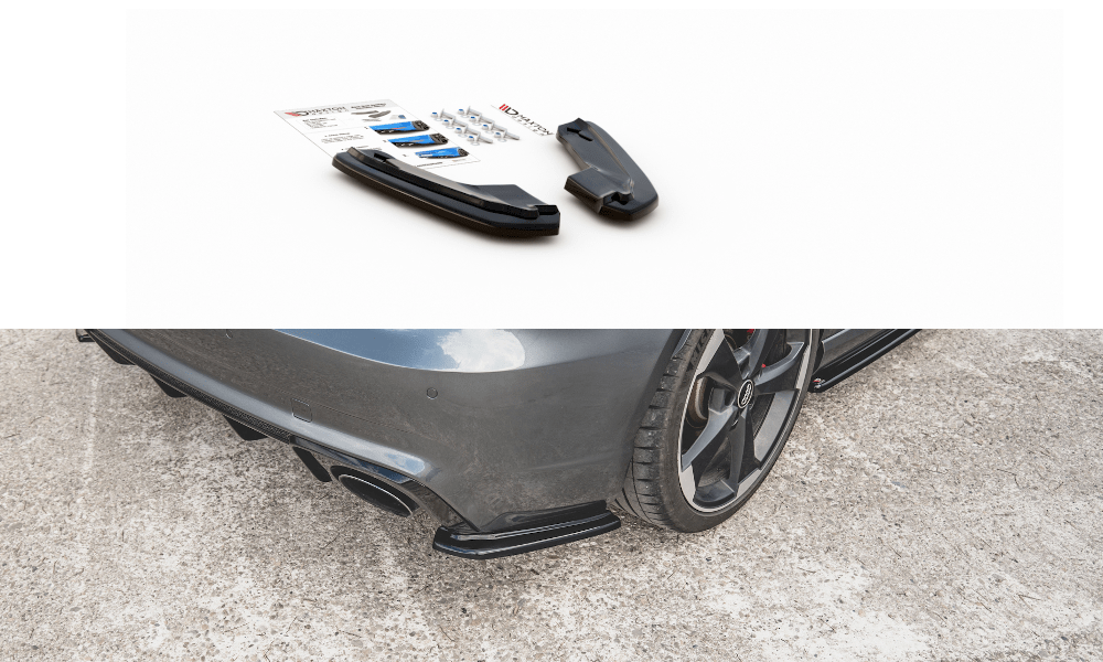 Image of Maxton Achter Bumper Lip V1 Glanzend Zwart ABS Plastic Audi RS3