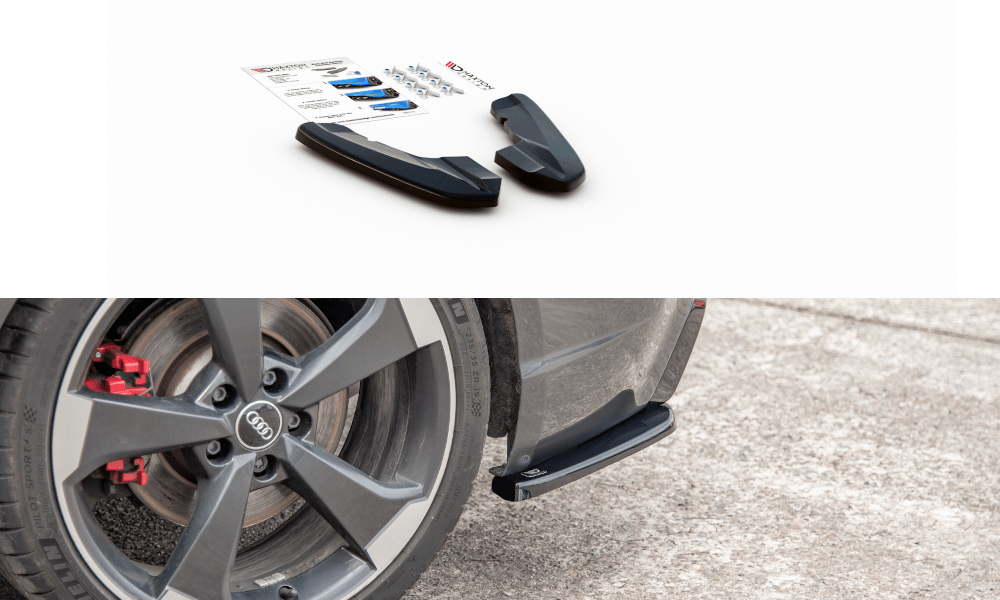 Image of Maxton Achter Bumper Lip V2 Glanzend Zwart ABS Plastic Audi RS3