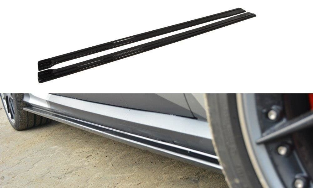 Image of Maxton Side Skirts Glanzend Zwart ABS Plastic Audi RS6