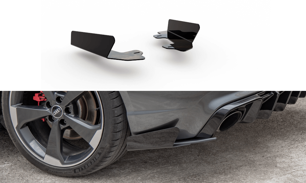 Image of Maxton Achter Bumper Lip Glanzend Zwart ABS Plastic Audi RS3