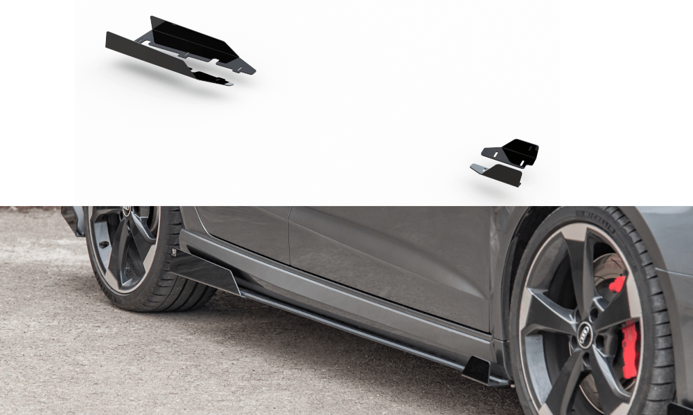 Image of Maxton Bumper Lip Glanzend Zwart ABS Plastic Audi RS3