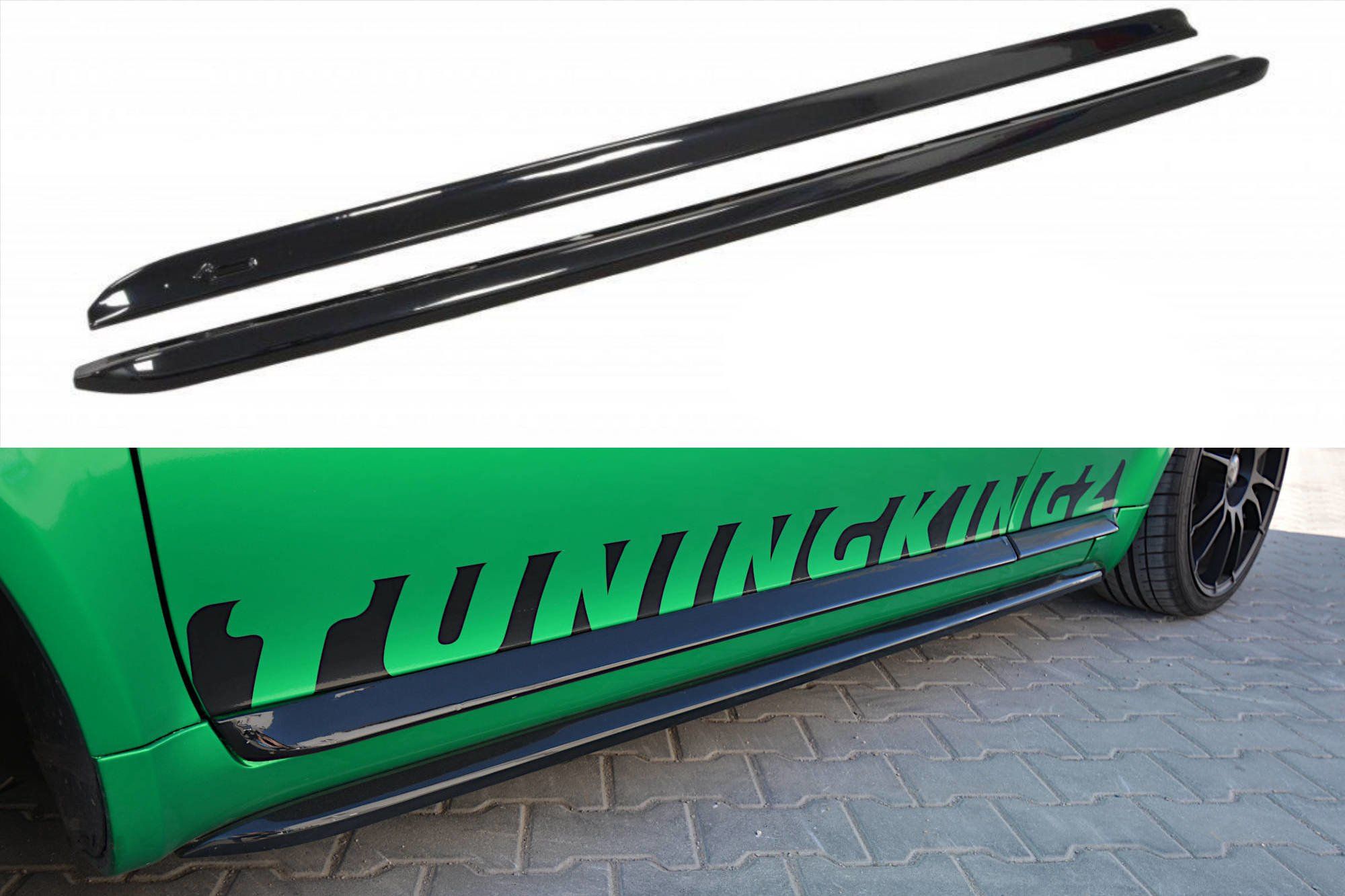 Image of Maxton Side Skirts Glanzend Zwart ABS Plastic Audi S3