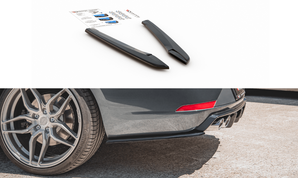 Image of Maxton Achter Bumper Lip V2 Glanzend Zwart ABS Plastic Seat Leon Facelift