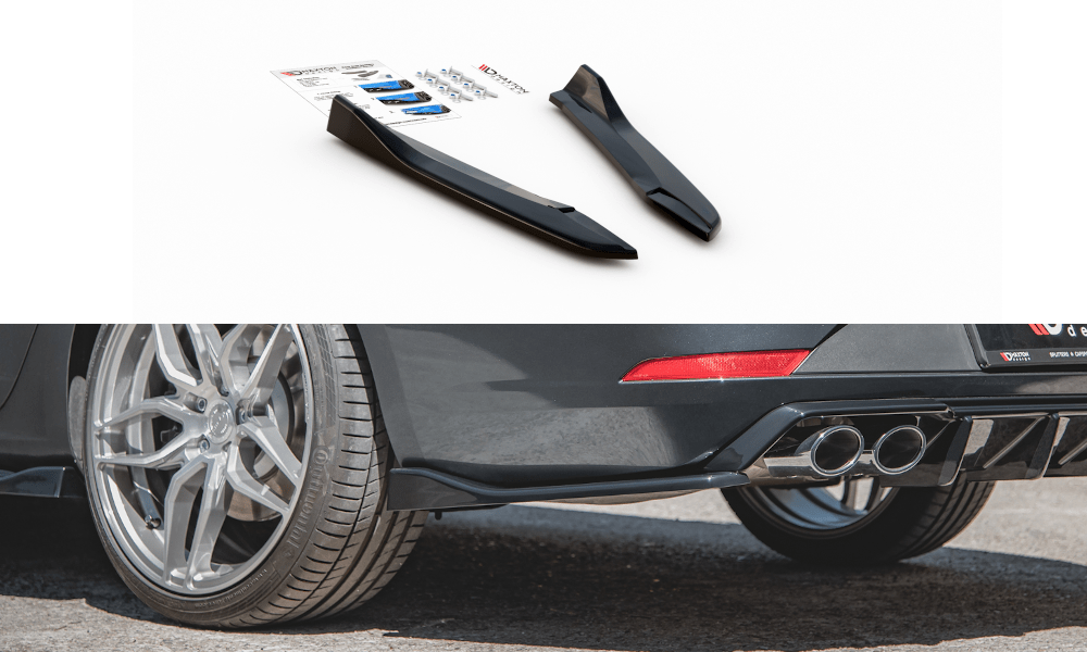 Image of Maxton Achter Bumper Lip V3 Glanzend Zwart ABS Plastic Seat Leon Facelift