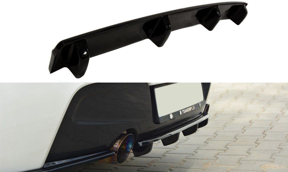 Image of Maxton Achter Bumper Lip With Vertical Bar Glanzend Zwart ABS Plastic BMW 1M