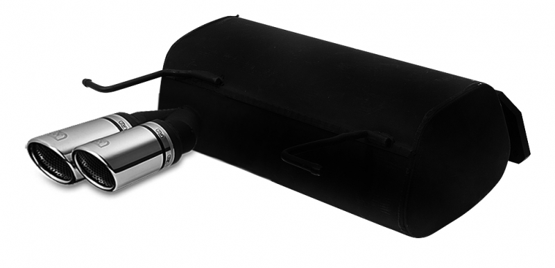 Image of Ulter Sport Uitlaat Demper Dual Tip Zwart Staal BMW 3-serie