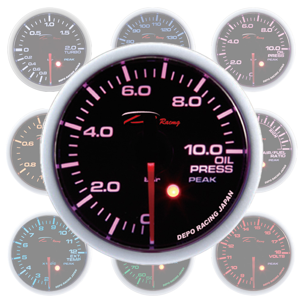 Image of Depo Racing Meter SKPK Series Zwart 52mm Oliedruk