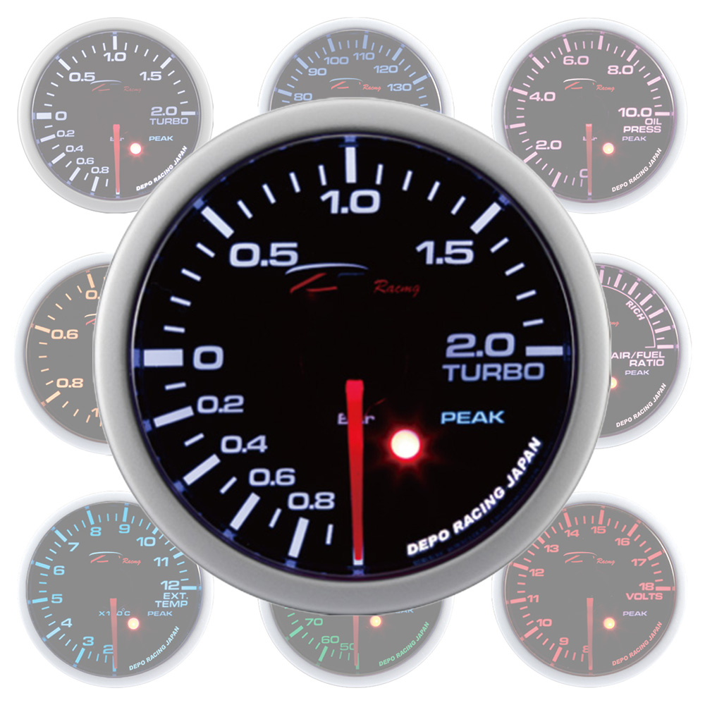 Image of Depo Racing Meter SKPK Series Zwart 52mm Vacuum