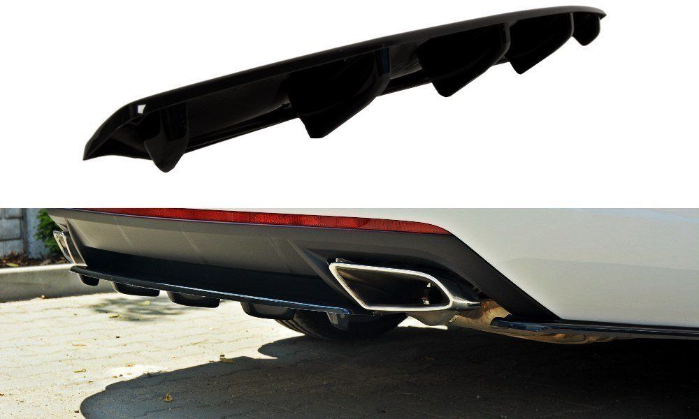 Image of Maxton Achter Bumper Lip Glanzend Zwart ABS Plastic Skoda Octavia