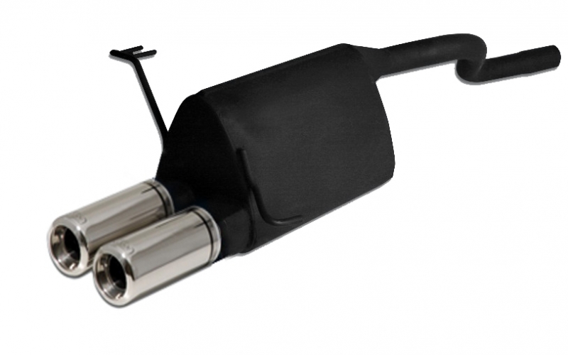 Image of Ulter Sport Uitlaat Demper Dual Tip Zwart Staal Fiat Punto