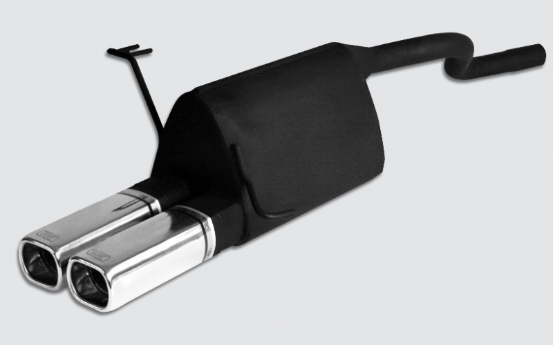 Image of Ulter Sport Uitlaat Demper Dual Tip Zwart Staal Fiat Punto