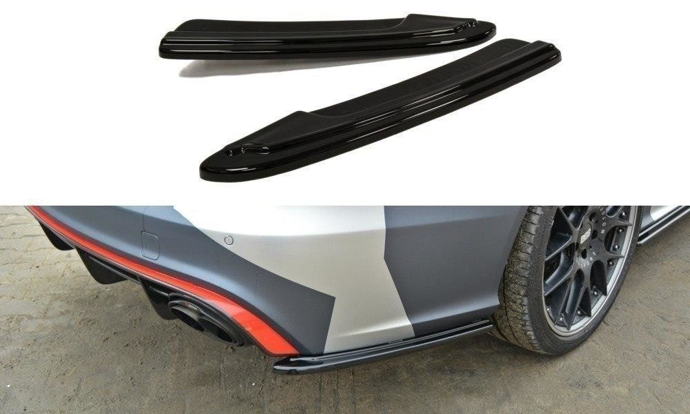 Image of Maxton Achter Bumper Lip Glanzend Zwart ABS Plastic Audi RS6