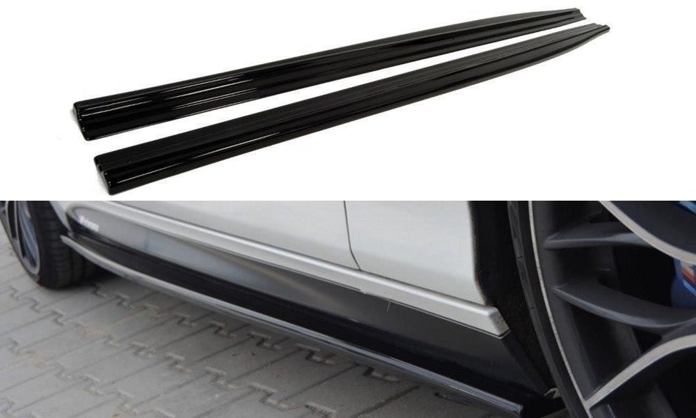 Image of Maxton Side Skirts Glanzend Zwart ABS Plastic BMW 1M Pre LCI