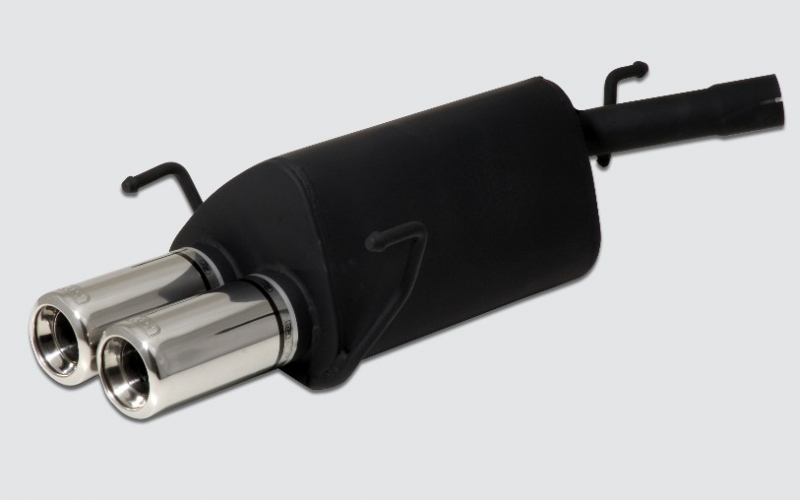 Image of Ulter Sport Uitlaat Demper Dual Tip Zwart Staal Opel Corsa