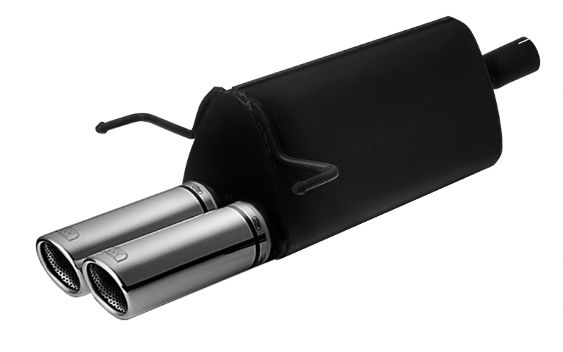 Image of Ulter Sport Uitlaat Demper Dual Tip Zwart Staal Opel Astra