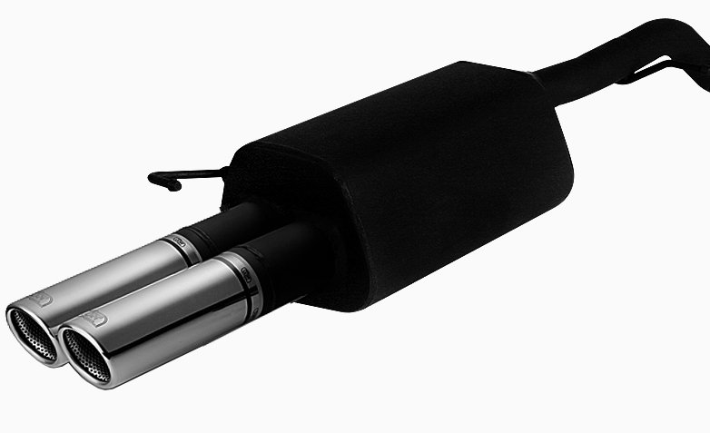 Image of Ulter Sport Uitlaat Demper Dual Tip Zwart Staal Peugeot 208