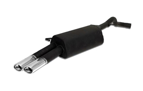Image of Ulter Sport Uitlaat Demper Dual Tip Zwart Staal Skoda Octavia