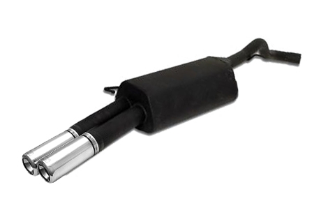 Image of Ulter Sport Uitlaat Demper Dual Tip Zwart Staal Skoda Octavia