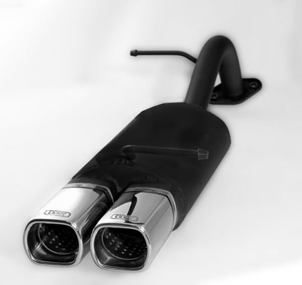 Image of Ulter Sport Uitlaat Demper Dual Tip Zwart Staal Toyota Yaris