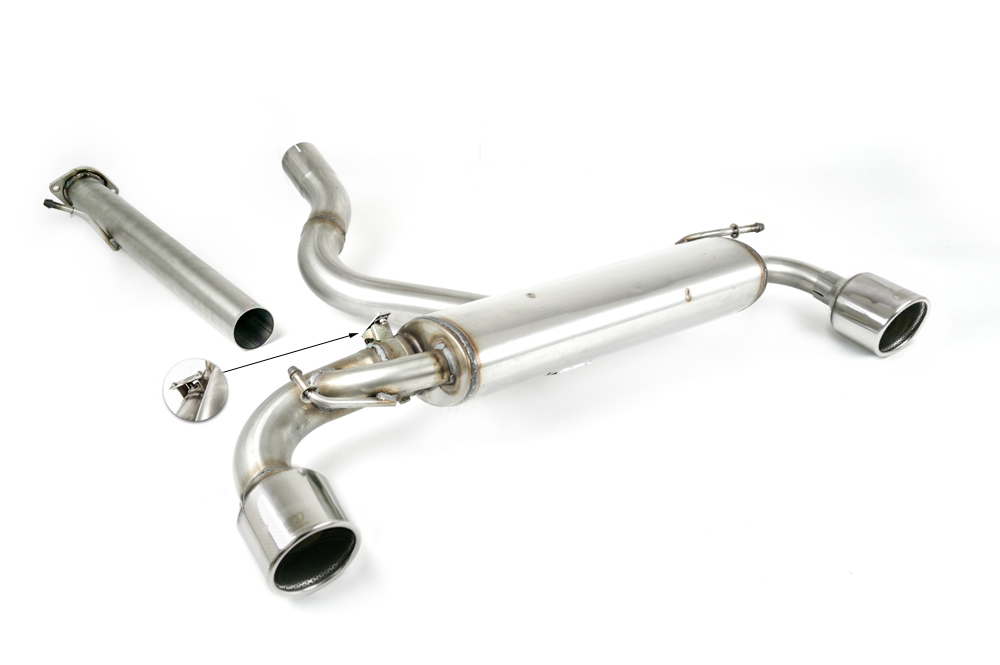 Image of Ulter Sport Uitlaat Demper RS Dual Tip Roestvrij Staal Toyota Yaris