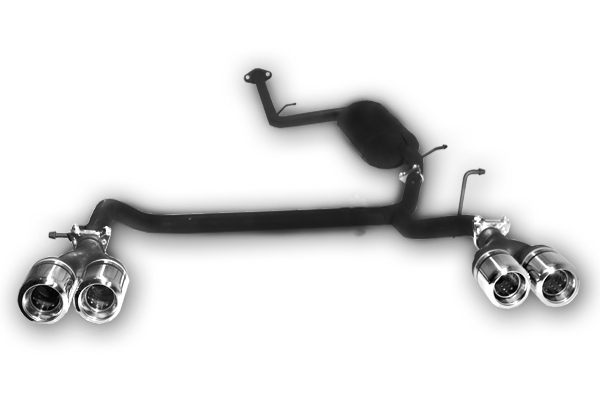 Image of Ulter Sport Uitlaat Demper Dual Tip Zwart Staal Toyota IQ