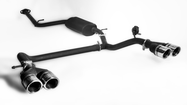 Image of Ulter Sport Uitlaat Demper Dual Tip Zwart Staal Toyota IQ
