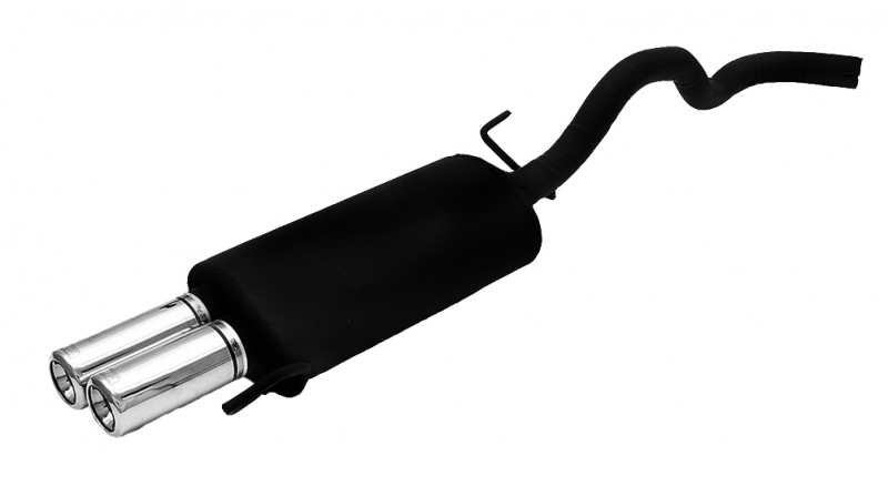 Image of Ulter Sport Uitlaat Demper Dual Tip Zwart Staal Volkswagen Polo