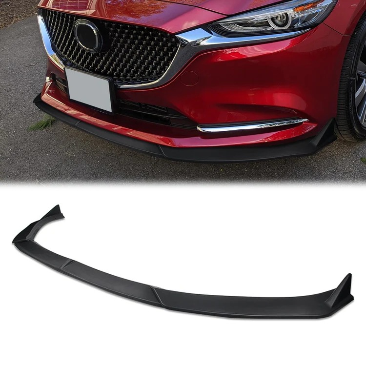 Image of ABS Dynamics Voor Bumper Lip Driedelig Zwart ABS Plastic Mazda 6