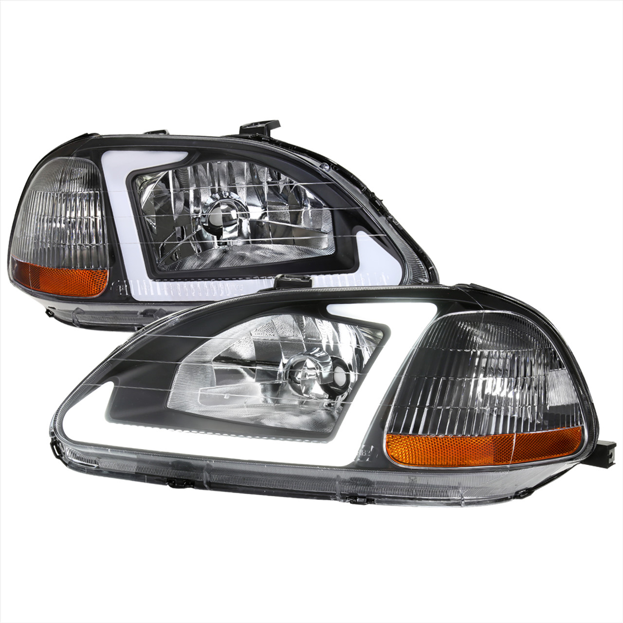 Image of SK-Import Koplampen Black Housing Heldere Lens Honda Civic