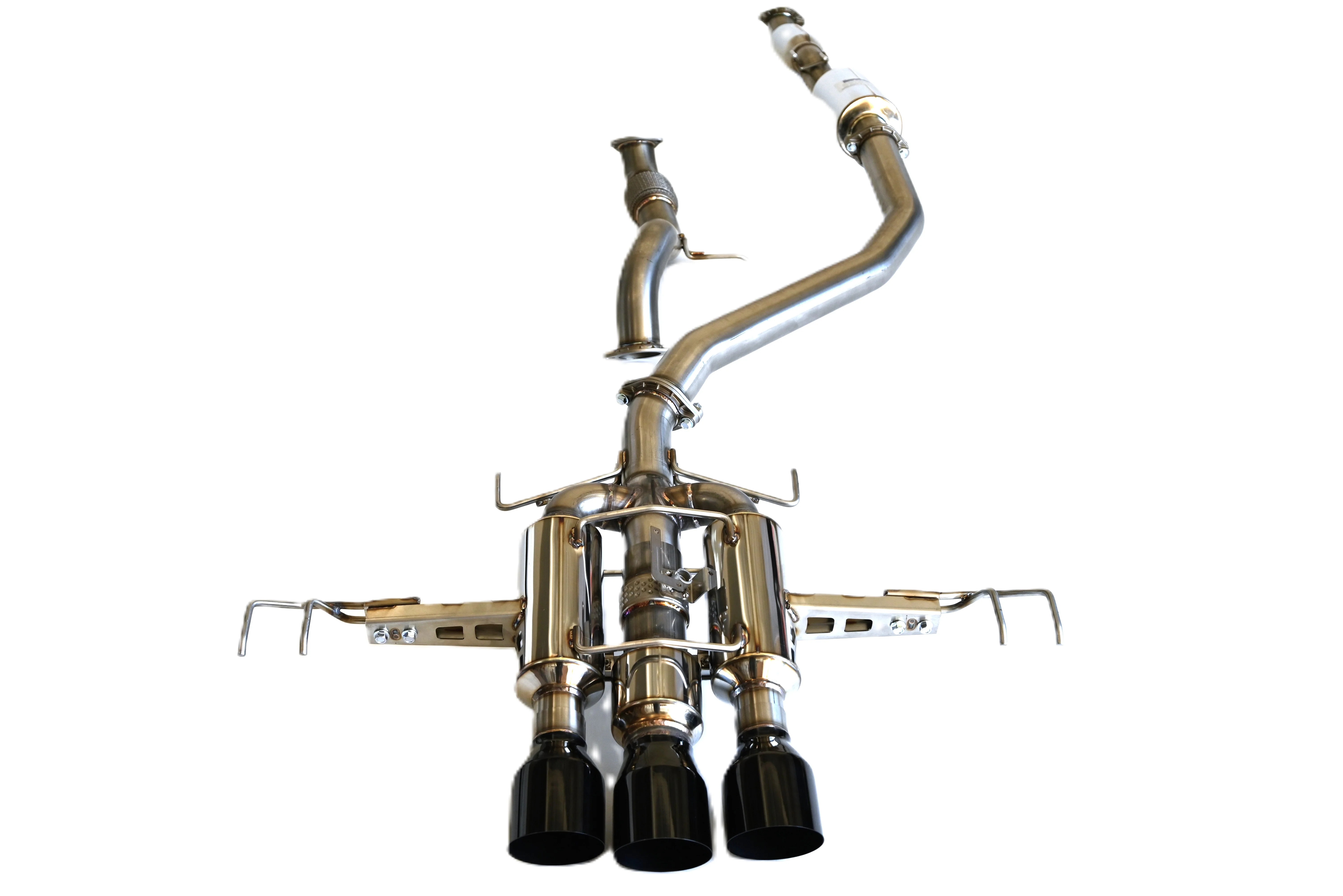 Image of Invidia Cat-back Uitlaatsysteem R400 Zwarte eindtips 76mm Roestvrij Staal Honda Civic