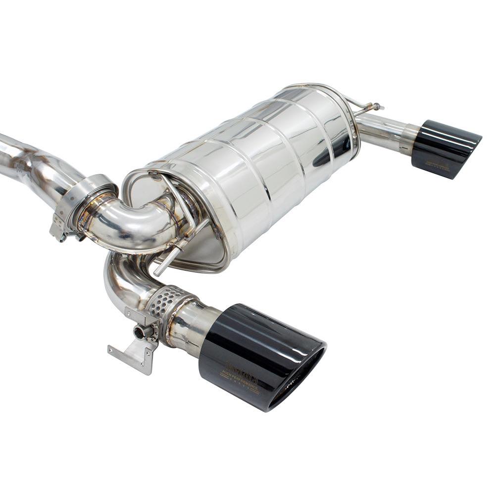 Image of Invidia Cat-back Uitlaatsysteem Q300 Zwarte eindtips 76mm Roestvrij Staal Ford Focus