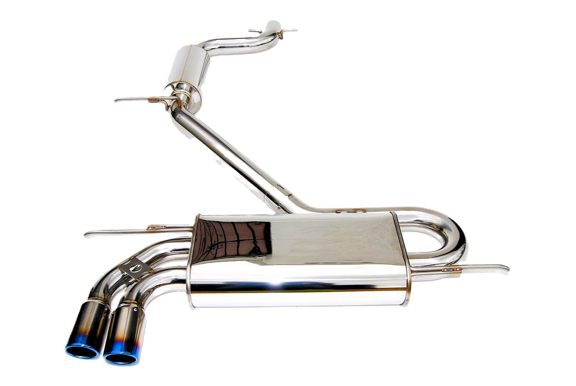 Image of Invidia Cat-back Uitlaatsysteem Q300 Titanium Dubbelwandig Uitlaat Tip Cover 76mm Roestvrij Staal Volkswagen Golf