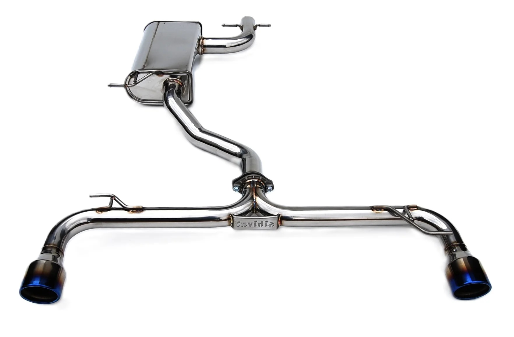 Image of Invidia Cat-back Uitlaatsysteem Q300 Titanium Dubbelwandig Uitlaat Tip Cover 76mm Roestvrij Staal Volkswagen Golf