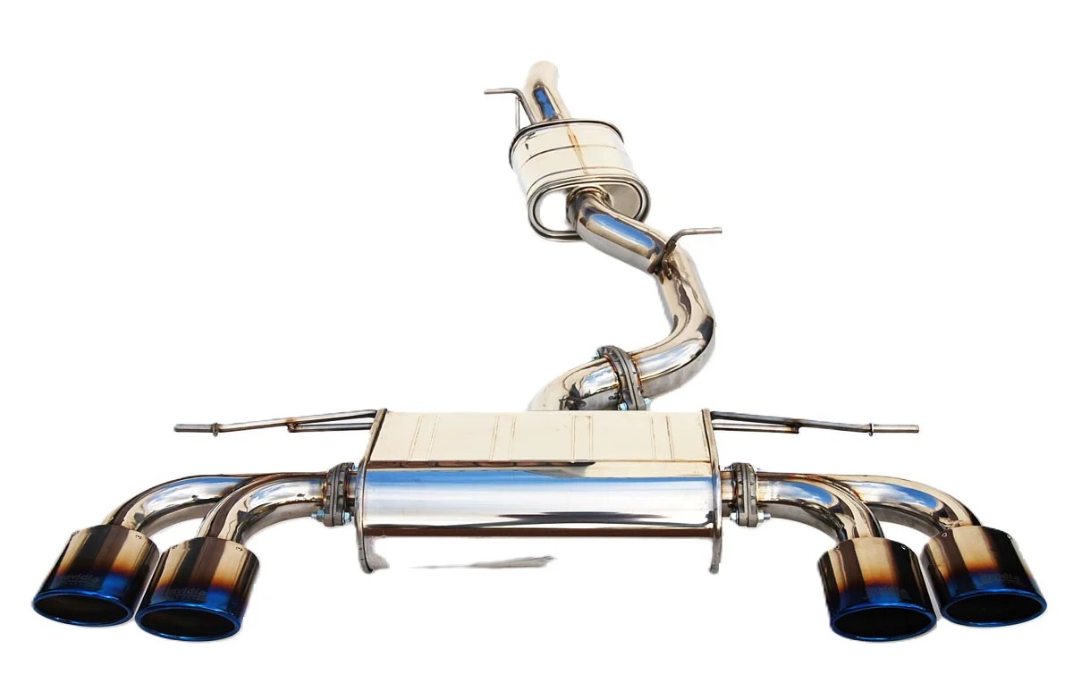 Image of Invidia Cat-back Uitlaatsysteem Q300 Quad Burnt Titanium Tip 76mm Roestvrij Staal Volkswagen Golf