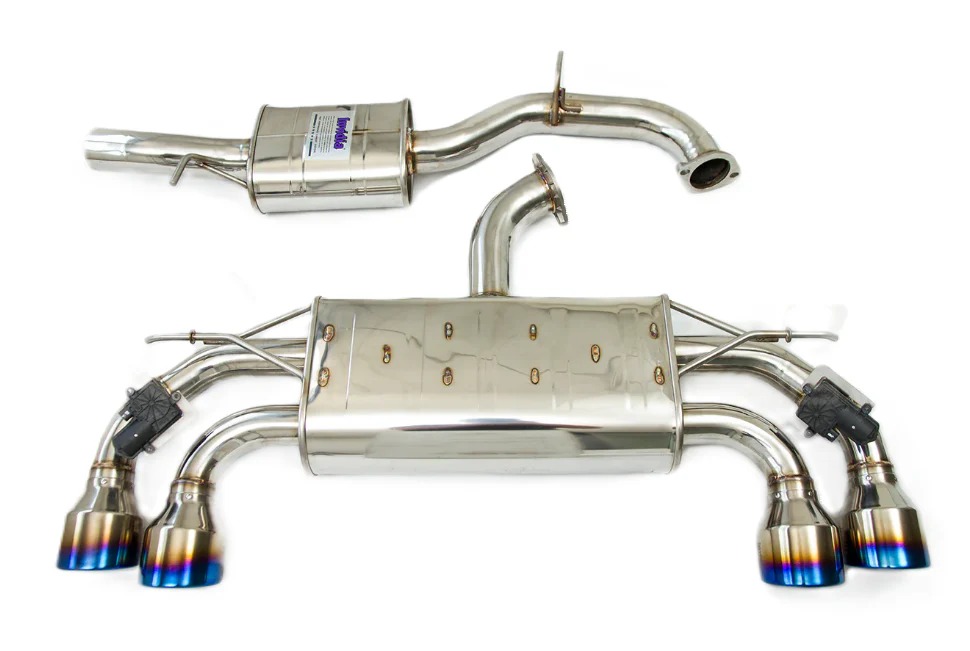 Image of Invidia Cat-back Uitlaatsysteem Q300 Titanium Dubbelwandig Uitlaat Tip Cover 76mm Roestvrij Staal Volkswagen Golf