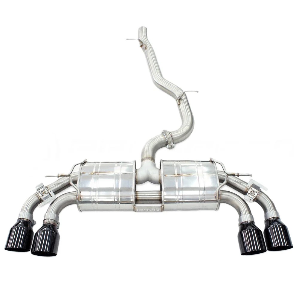Image of Invidia Cat-back Uitlaatsysteem R400 Zwarte eindtips 76mm Roestvrij Staal Volkswagen Golf