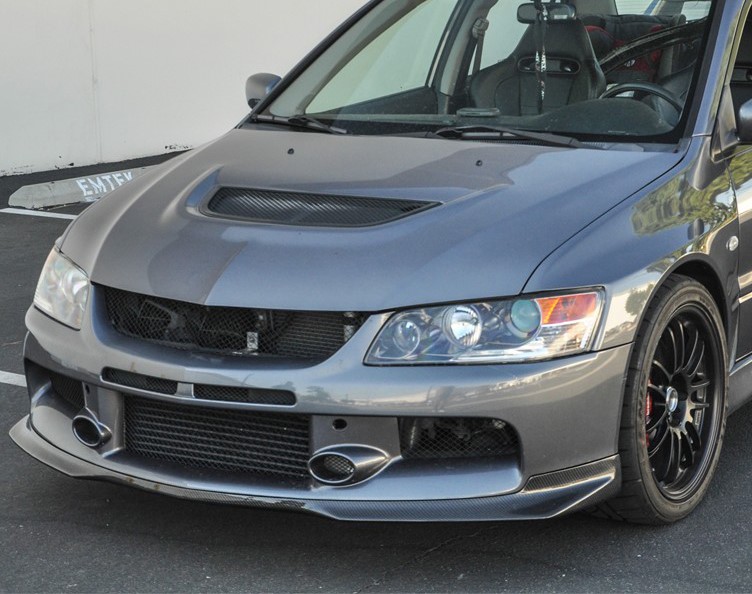 Image of CarbonWorks Voor Bumper Lip R Style Carbon Mitsubishi Lancer Evolution