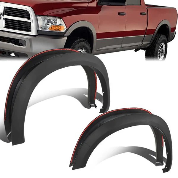 Image of ABS Dynamics Voor en Achter Scherm Verbreders OEM Style Flat Black ABS Plastic Dodge Ram