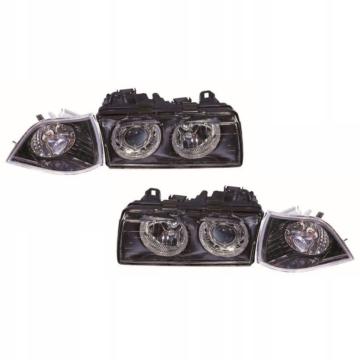 Image of DEPO Koplampen Angel Eyes Black Housing BMW 3-serie