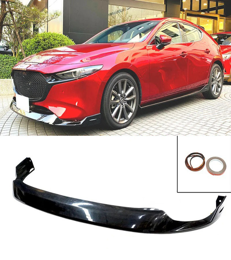 Image of ABS Dynamics Voor Bumper Lip 5 Deurs Zwart ABS Plastic Mazda 3