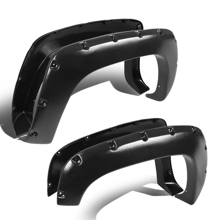 Image of ABS Dynamics Voor en Achter Scherm Verbreders Flat Black ABS Plastic Chevrolet, GMC