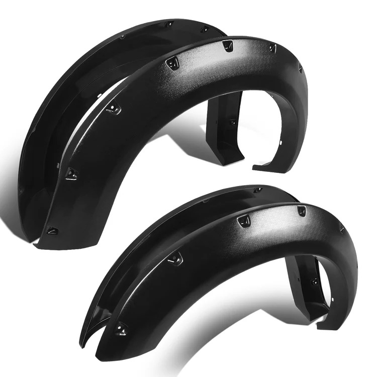 Image of ABS Dynamics Voor en Achter Scherm Verbreders Flat Black ABS Plastic Ford F250,F350