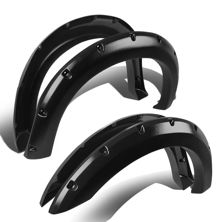 Image of ABS Dynamics Voor en Achter Scherm Verbreders Flat Black ABS Plastic Ford F250, F350, F450