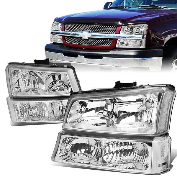 Image of SK-Import Koplampen Chrome Housing Heldere Lens Chevrolet Avalanche,Silverado
