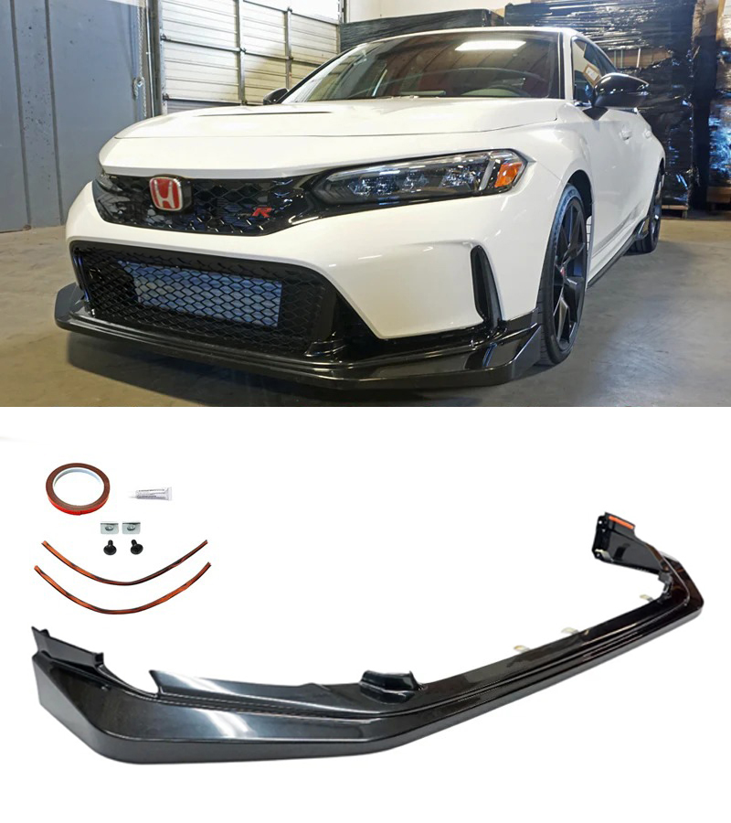 Image of ABS Dynamics Voor Bumper Lip Zwart ABS Plastic Honda Civic