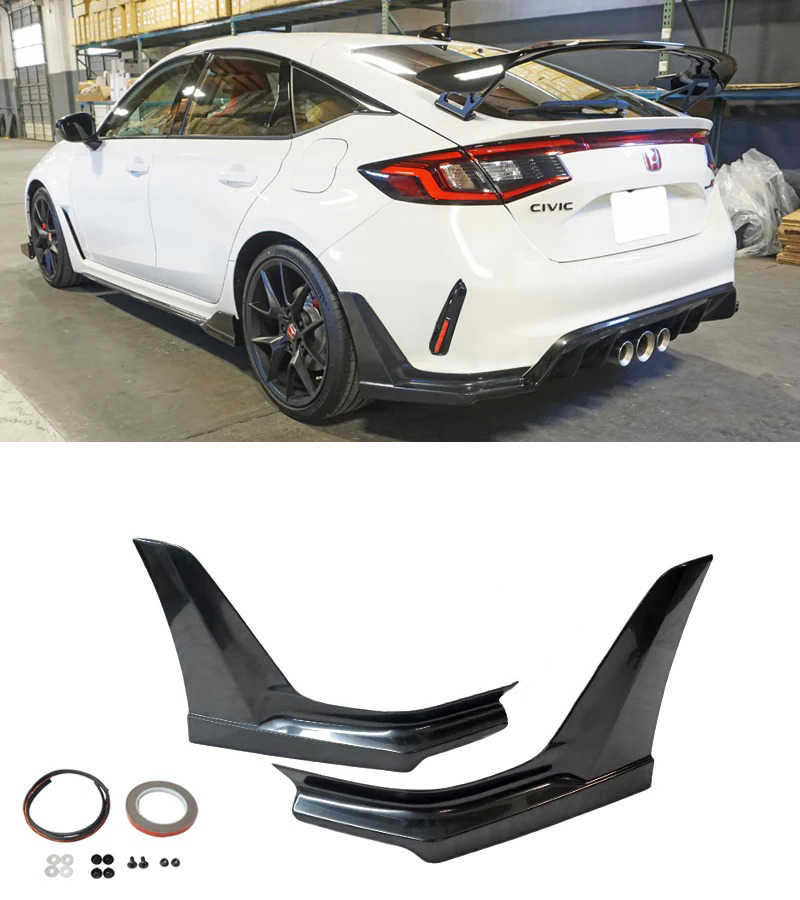 Image of ABS Dynamics Achter Bumper Lip Zwart ABS Plastic Honda Civic