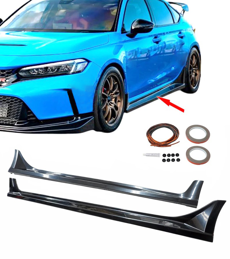 Image of ABS Dynamics Side Skirts Zwart ABS Plastic Honda Civic